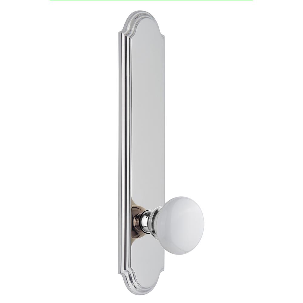 Grandeur by Nostalgic Warehouse ARCHYD Arc Tall Plate Double Dummy with Hyde Park Knob in Bright Chrome